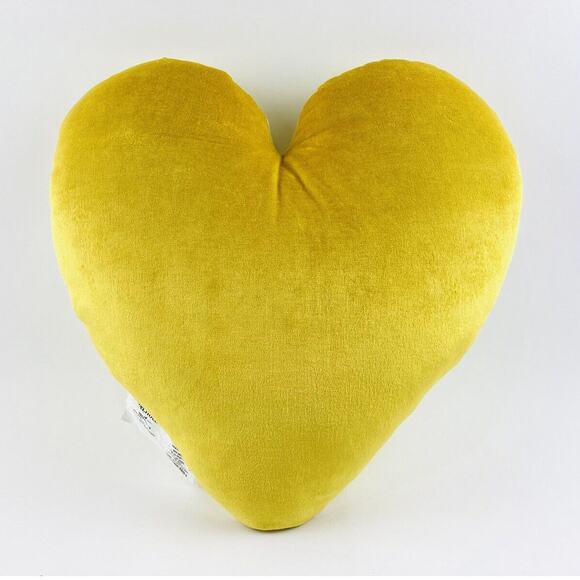 Opalhouse Pillow Heart Throw Yellow Mustard Gold Medium Large India Rayon Cotton - Picture 1 of 7